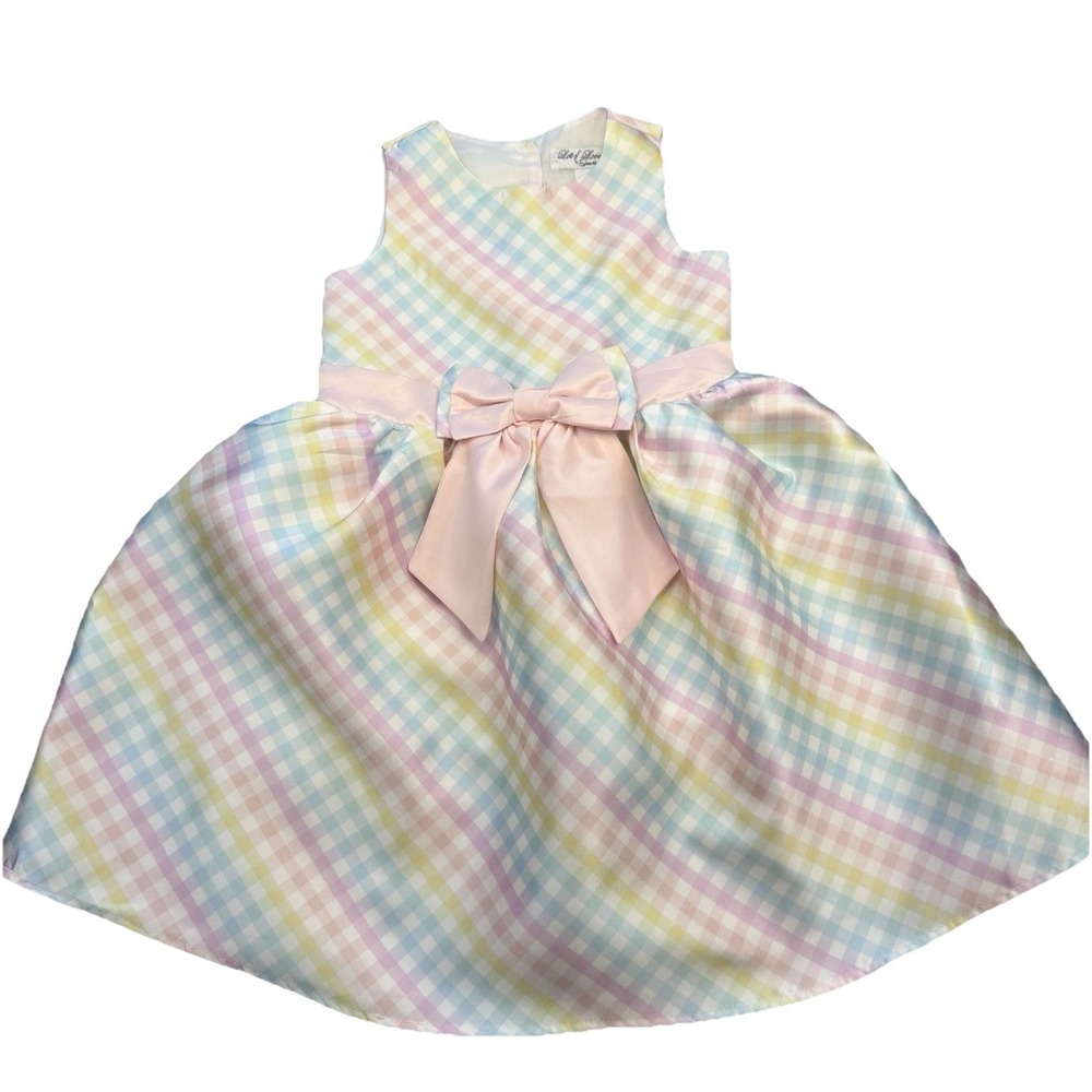 Lots‎ Of Love By Speechless Girls 5T Pastel Spring Easter Plaid Bow Dress